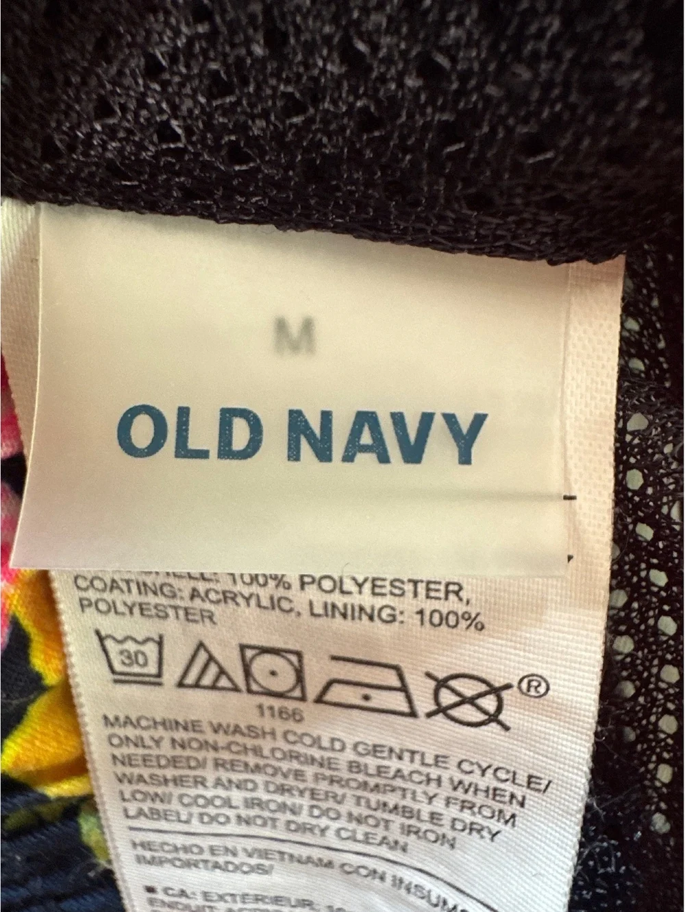 Old Navy Men’s Medium Black Tropical Floral Swim Trunks Board Shorts